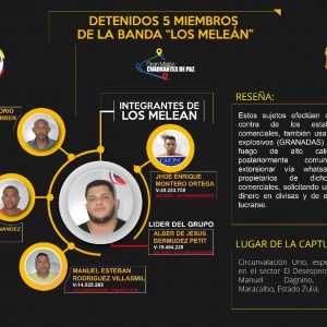 Detenidos cinco miembros de la banda Los Meleán en el estado Zulia