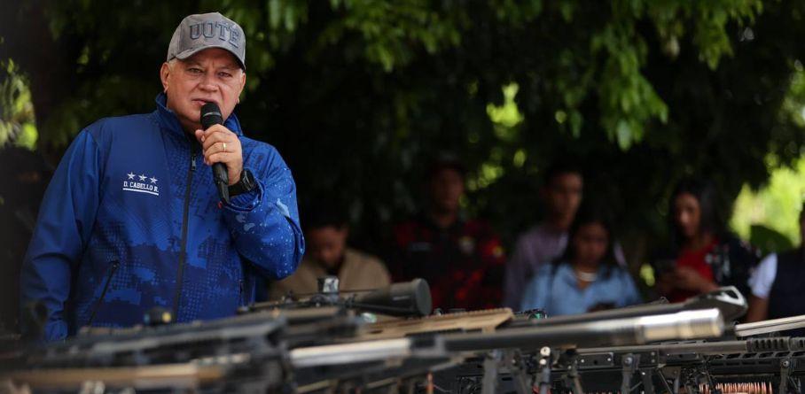 DIOSDADO CABELLO INFORMA INCAUTACIÓN DE NUEVO ARSENAL DE GUERRA EN EL ESTADO MIRANDA