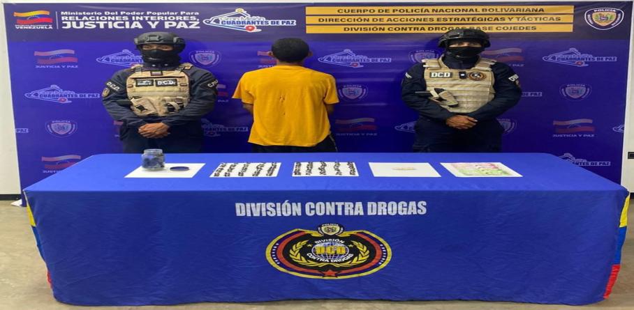 APREHENDIDO DISTRIBUIDOR DE DROGAS EN TINAQUILLO DURANTE OPERATIVO DE LA DIVISIÓN CONTRA DROGAS