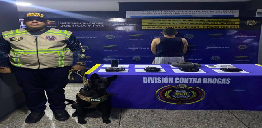 APREHENDIDO CIUDADANO POR POSESIÓN DE PRESUNTA SUSTANCIA ESTUPEFACIENTE EN EL ESTADO TÁCHIRA