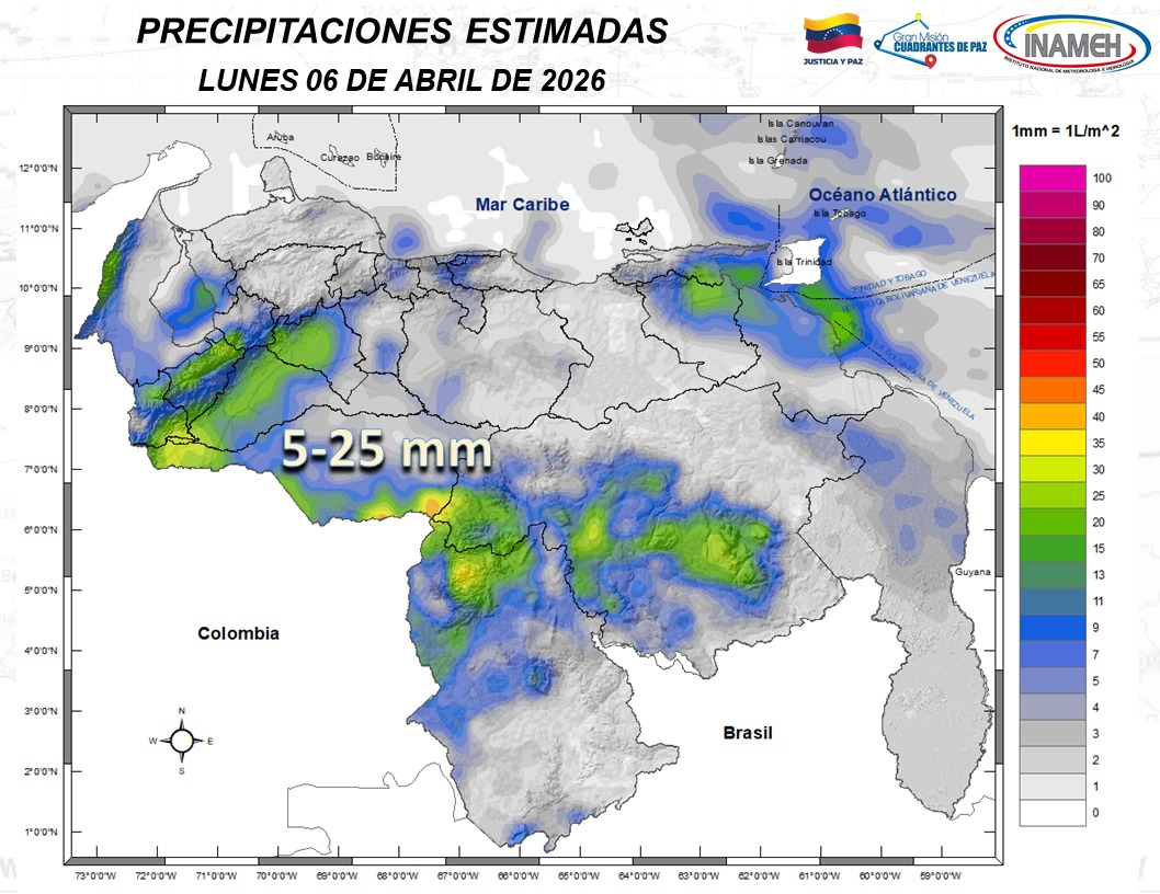 AUTORIDADES METEOROLÓGICAS REPORTAN CIELO NUBLADO Y DESARROLLO DE LLUVIAS EN GRAN PARTE DE VENEZUELA