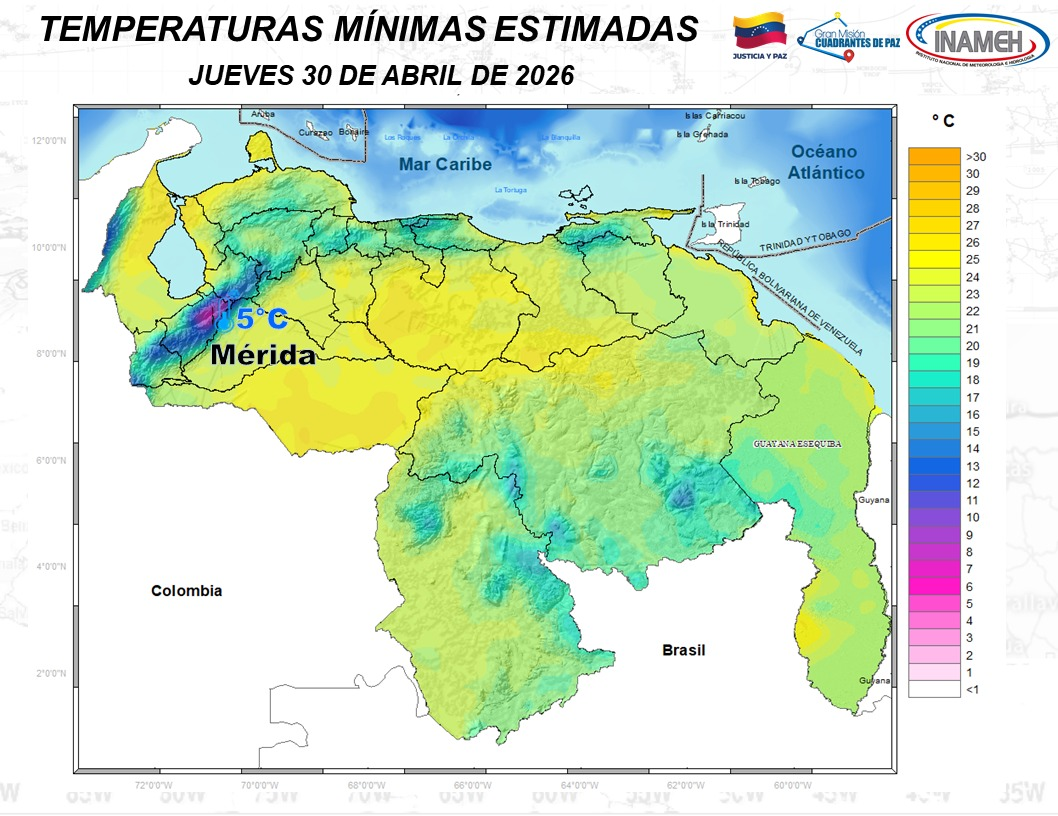 INAMEH PRONOSTICA UN CLIMA VARIANTE PARA ESTE JUEVES EN EL PAÍS