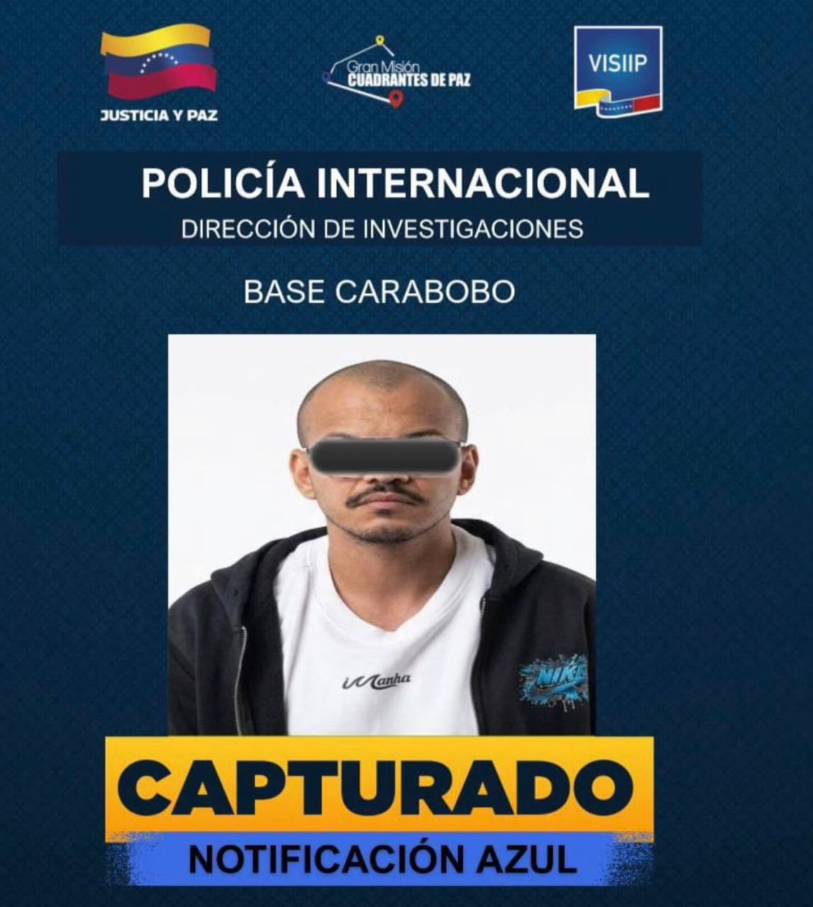 FOTOGRAFÍA DE CAPTURAN EN VENEZUELA A TRES SOLICITADOS POR INTERPOL VINCULADOS A LA MUERTE DE UNA MUJER EN COLOMBIA