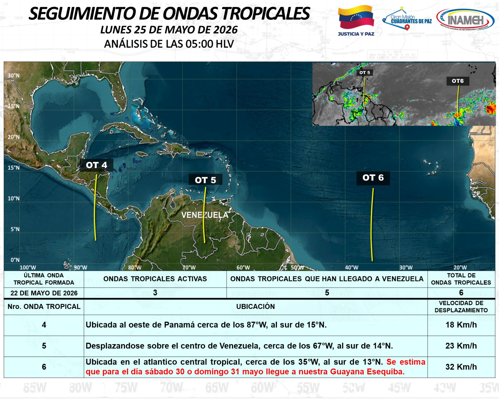 Imagen de CONDICIONES METEOROLÓGICAS EN EL TERRITORIO NACIONAL PARA LAS PRÓXIMAS HORAS