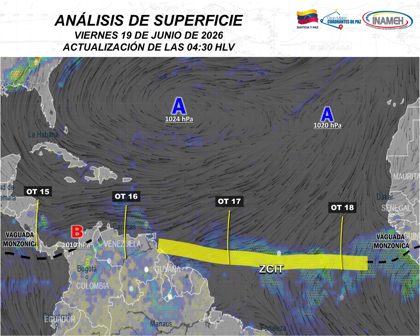 Imagen de INAMEH MANTIENE MONITOREO CONSTANTE DE LA ONDA TROPICAL N° 16 ANTE INCREMENTO DE NUBOSIDAD Y LLUVIAS EN EL PAÍS